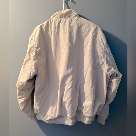 Vintage Eddie Bauer WindFoil Bomber Jacket White Zip Fleece Lined Coat Women’s L - Picture 5 of 7